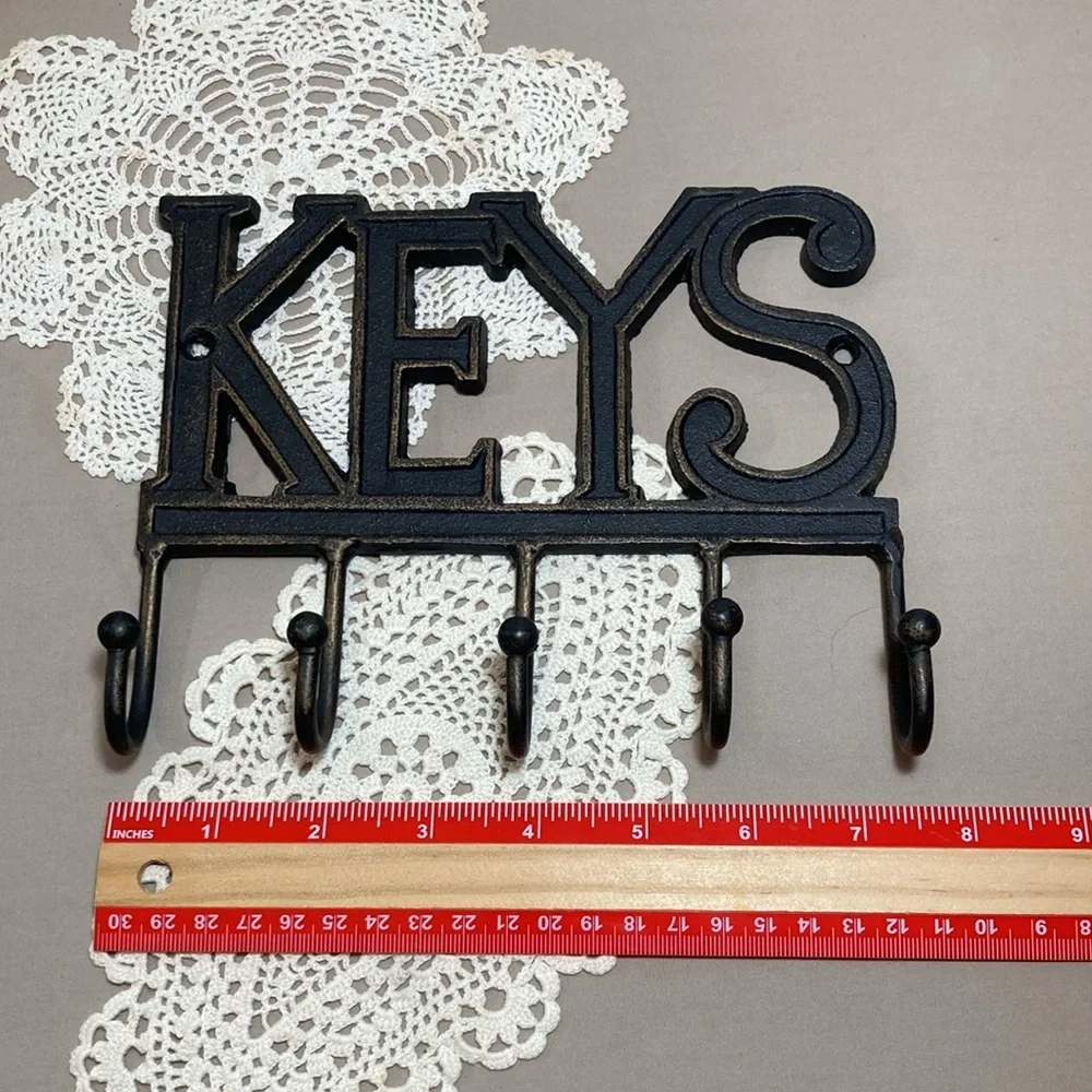 Black Cast Iron Key Holder Wall Decor